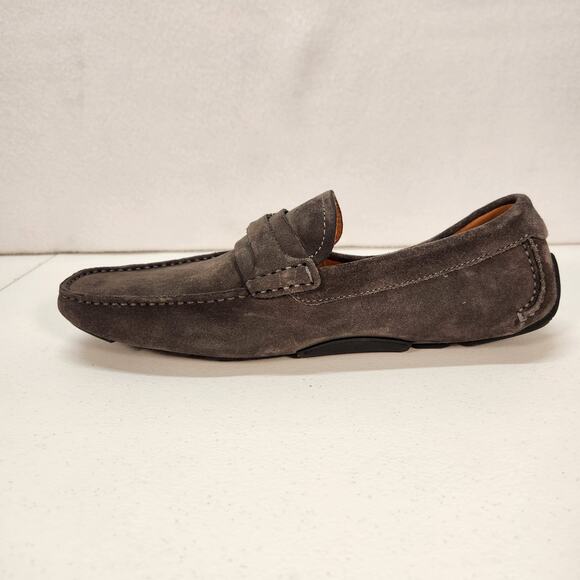 Magnanni Classic Slip On Suede Driving Dress Loafers Grey Men's Size 8.5M NWOT - Picture 4 of 13